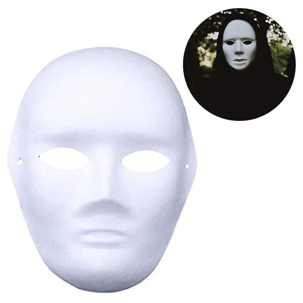10 stycken Halloweenmaskmasker gjorda av plast för hantverk och målning