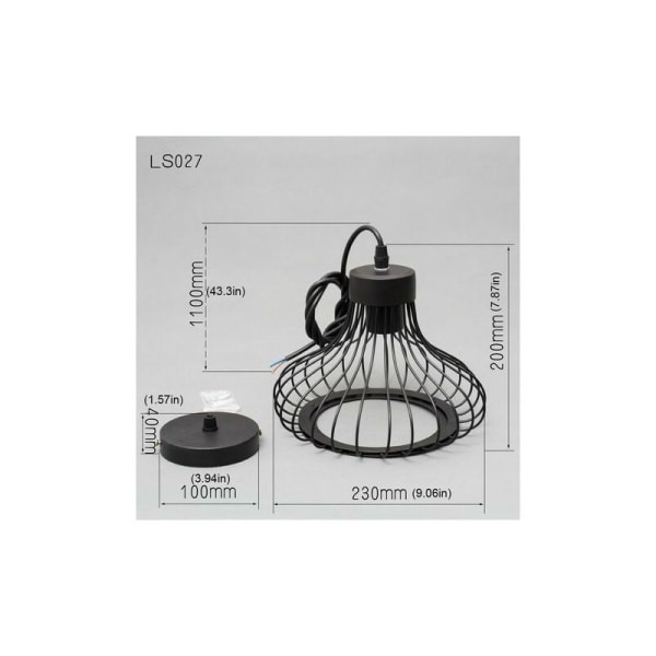 E27 Industriell vintage metallbur hänglampor svart retro taklampa Vintage taklampa lampa hängande ljus bur antika hänglampor