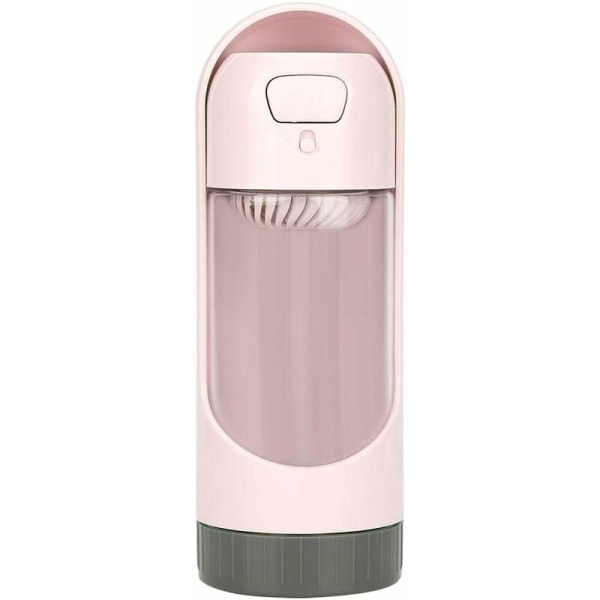 MINKUROW Bärbar hundvattenflaska Läcksäker dricksvattenautomat för katt för resor utomhus promenadträning (rosa)