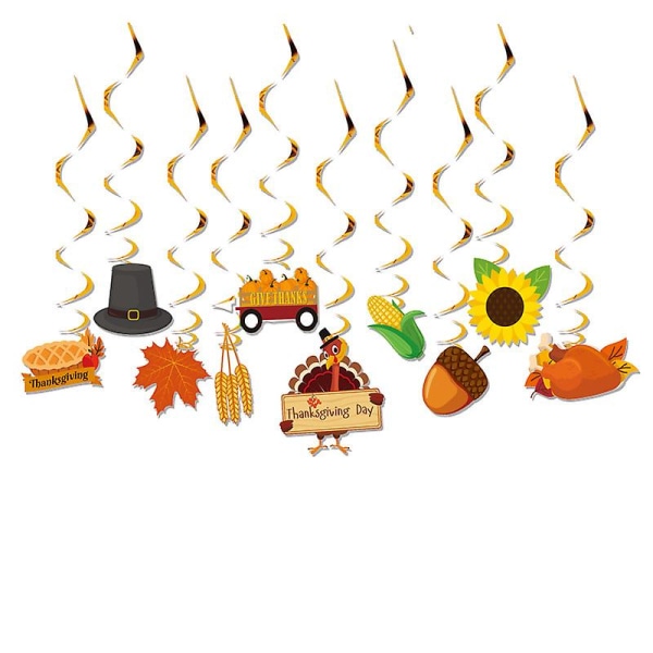 Thanksgiving-dekorationer - Höstskördefest-fest-bunting- set - lönnlöv, små ekollon, kottar, tacksägelse-firande set för hemmet, F
