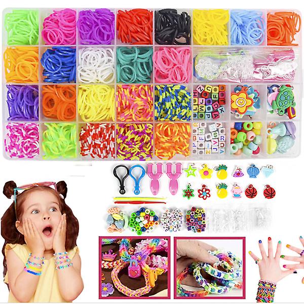 Gummi vævebånd sæt Kid Gør vævet armbånd børn Diy legetøj multi-farve