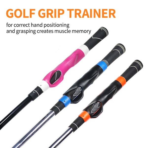 Golf Grip Trainer Attachment Standard Undervisning Posture Correction Tool til Ven Familie Naboer Gave (Farverig Pakke, Blå)