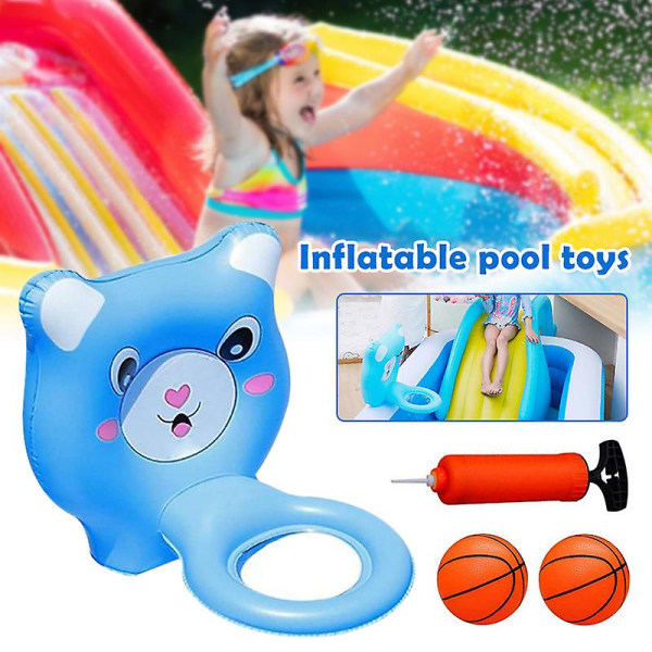 Oppblåsbart bassengleketøy Vannsport Basketballsett for barn badekar Inkludert 1 x kulering 2 x ball 1 x pumpe Ny