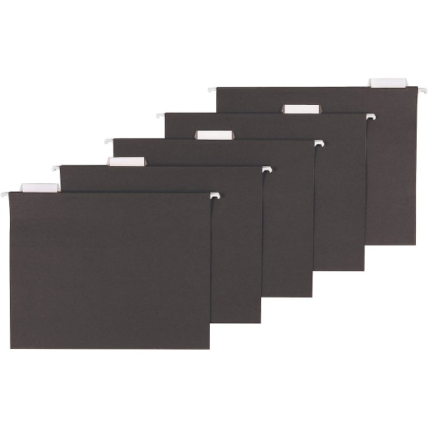 Hanging File Folders, Letter Size, Black, 25-pack