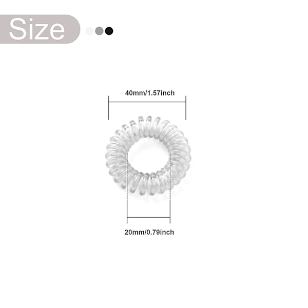 Hårbånd, Spiral Hårbånd, Telefonledning Hårbånd, Hårspoler Elastisk Hårbånd Med Stærkt Greb (s, Grå)