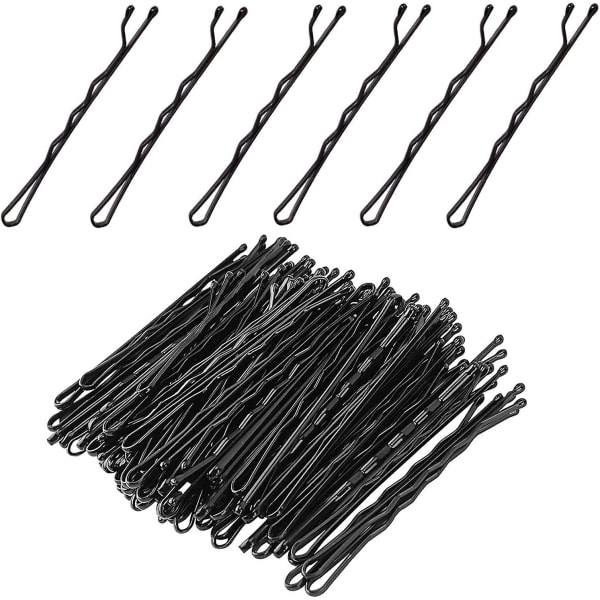 En hårbulleklämma, 50 delar Kvinnohår Säkra hårklämmor för kvinnor tjejer och frisörsalong (rakt-svart)