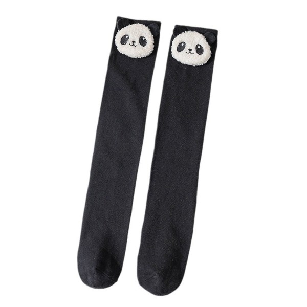 Tecknad Panda långa strumpor Svettabsorberande härliga damstrumpor för shopping (Panda)