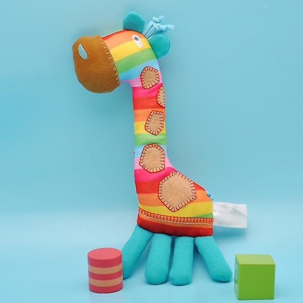 Baby giraf rangle legetøj Baby hånd holder blød plys udstoppet giraf rangle lyd Pædagogisk legetøj gave