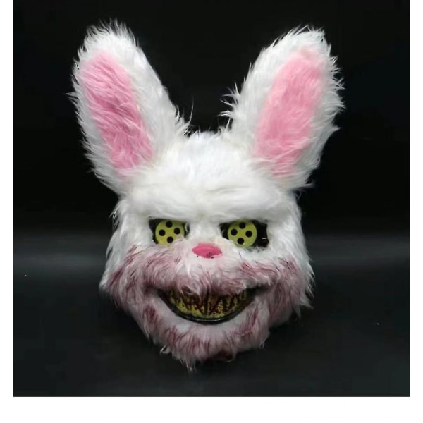 Rabbit Cosplay Mask Halloween Party Skräck Huvudbonad Halloween Carnival Påsk Kostym Huvudbonader Rekvisita Handgjord Dans Maskerad Skräck-1