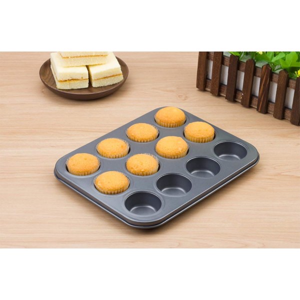 Set med 2 formar för 12 muffins med non-stick effekt | muffinform, cupcakeform, brownieform