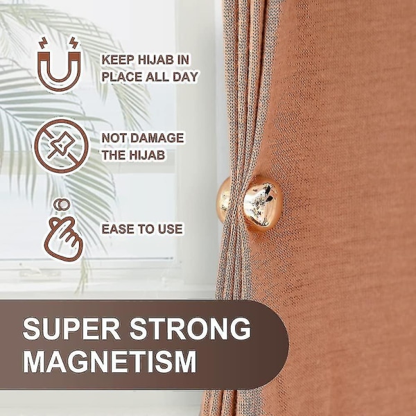 8 stk Hijab magnetiske nåle, ingen hage Multi-brug Hijab magneter, Multi-brug tørklæde Hijab magneter til kvinder muslimske Fiis