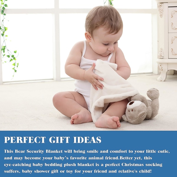 Soft Touch Baby Bear -peitto, Unisex Baby Gifts -peitto, Konepestävä Pehmolelukarhun turvapeite (valkoinen karhu)