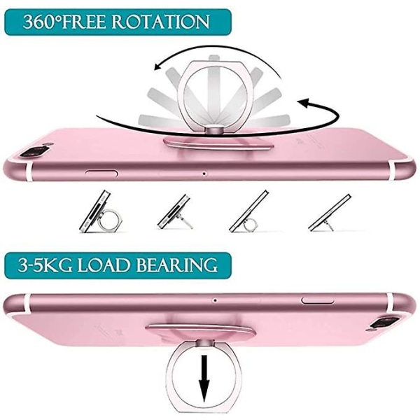 2 delar (roséguld) mobiltelefonhållare, Universal Mobiltelefon Hållare Ring, Animal Cat Shape Smartphone Hållare För Iphone Xs X 8 7 6 5, Samsung Galaxy