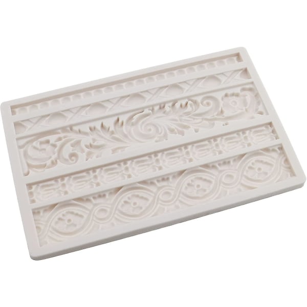 2 st Fondant mould, DIY barock silikon form rulla kant präglade molds mattor kruller Bakning Dekorationsverktyg