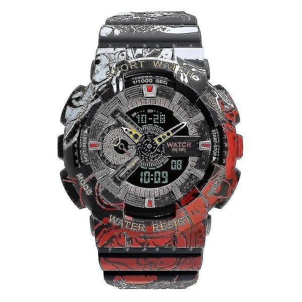 Fashion Sports Multifunctional Camouflage Military Watch(black)
