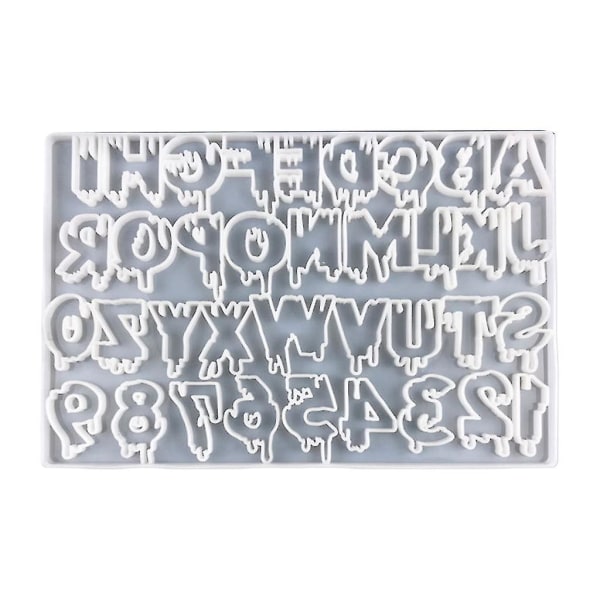 Skinnende engelsk alfabet Nøglering Silikone Epoxy Harpiks Form Gør-det-selv nøglering Vedhæng Smykker Til Bagagemærker Tasketilbehør