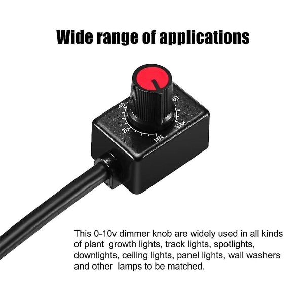DC 0/1-10V knott LED-dimmer, lavspenningspassiv dimmer PWM-dimming for 0-10V eller 1-10V dimbar elektronisk LED-driver 4stk (svart)