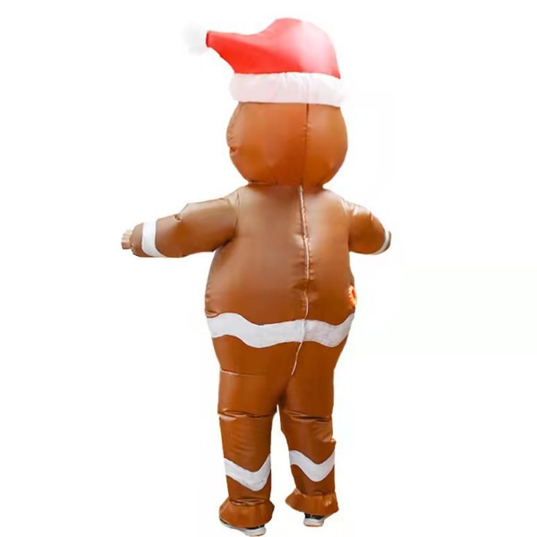 Gingerbread Man oppusteligt kostume Batteridrevet temafestdragt til showaktivitetsfest (voksen）