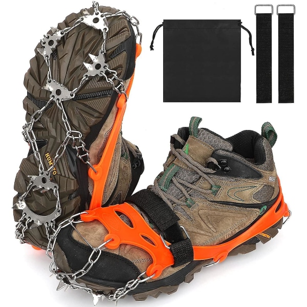 Stegjern for fjellklatringsstøvler med 24 tenner, pigger i rustfritt stål, stegjern, sko Cla