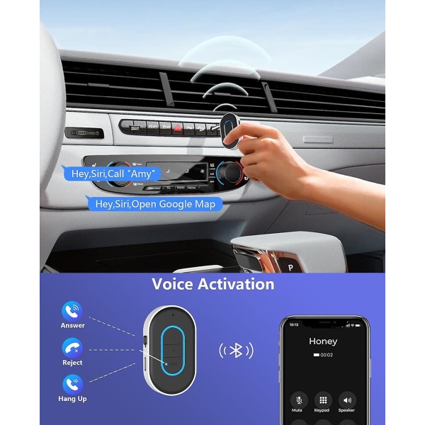 Aux- Bluetooth sovitin autoon, Bluetooth autosovitin 3,5 mm Aux-sisääntulo, Aux- Bluetooth On/off-kytkimellä Autoon/kotiin Stereo/langalliset kuulokkeet/kaiutin