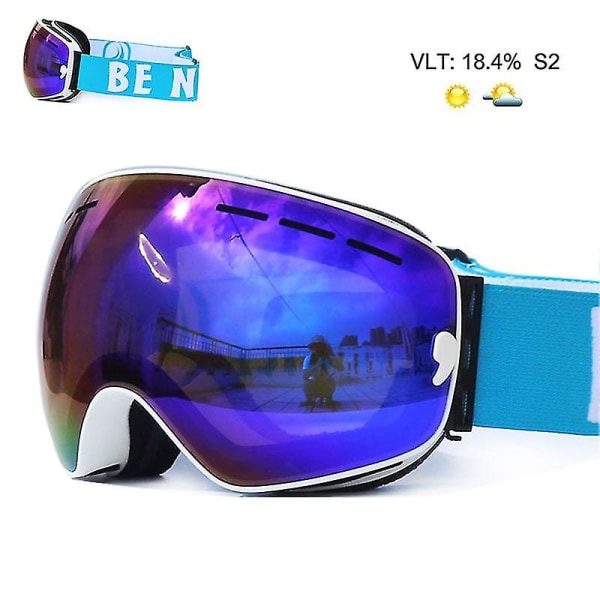 Uv400 Anti-dimm Dubbellager Skidglasögon Big Lens Skidmask Glasögon Skidåkning Snowboard Glasögon Spegel Polarize Goggles För män