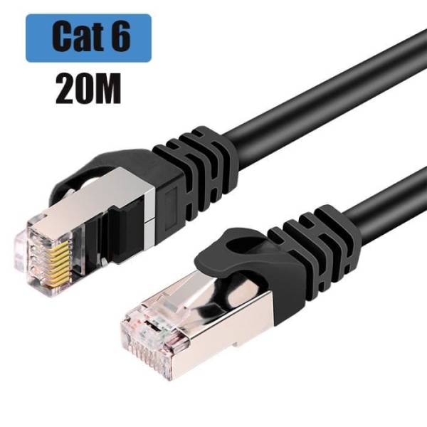 20M Cat6 Ethernet-kabel skärmad höghastighets RJ45 platt nätverkskabel 1Gbps 250MHz kompatibel med modemrouter
