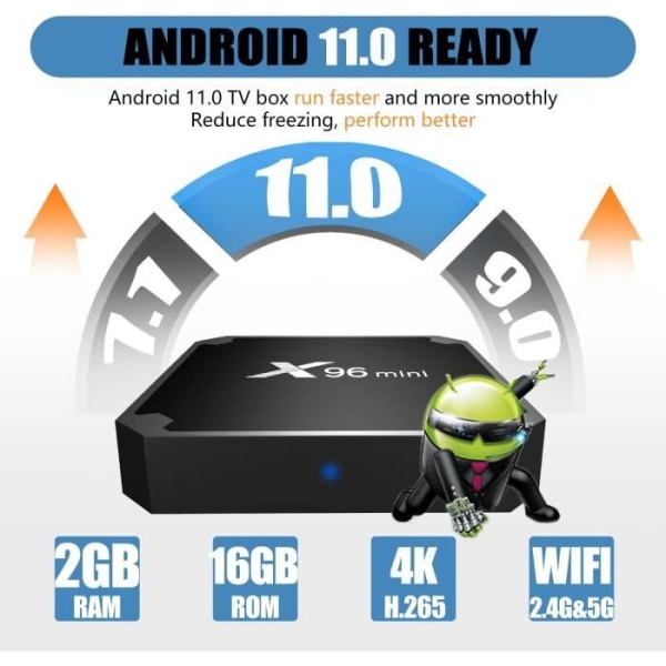 X96 Mini Amlogic S905W2 Quad Core RAM 2GB ROM 16GB Dual WiFi 2.4G/5G 4K HDR+ Smart Media Player Android 11.0