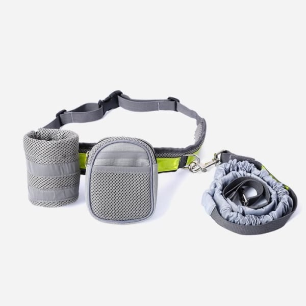 Hundkoppel Nylonbälte med koppel för hands-free hundar Idealisk för promenader, löpning, cykling och jogging--grå