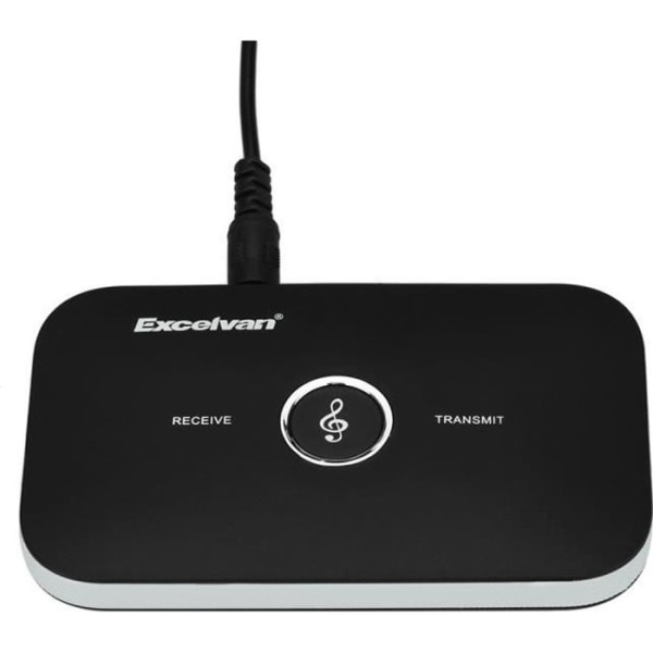 Bluetooth-sändaremottagare 2-i-1 musikstereoljud 3,5 mm för högtalare TV MP3 iPad iPhone surfplatta Bil Svart Excelvan