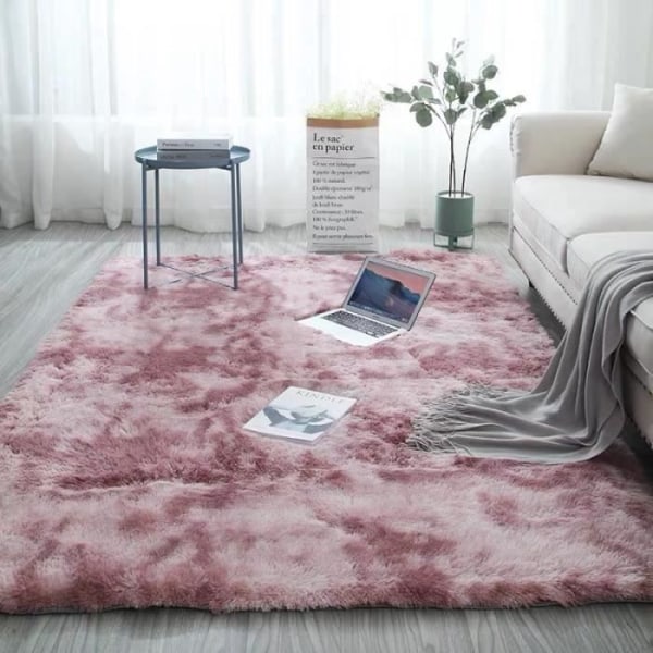 Shaggy matta, enkelt modernt fluffigt vardagsrum sovrum ultramjuk mikrofiber - rosa-lila-60*160cm-YOLISTAR