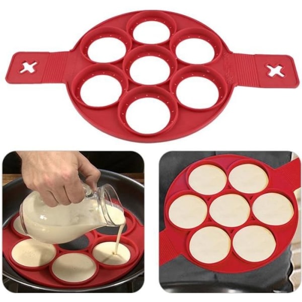 Non-Stick Magic Pancake 7 äggkakaformar Enkelt gör-det-själv köksredskap Silikon Bakverk Tillbehör Rund form