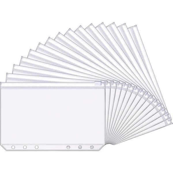 A6 storlek 6 hål plastdokumentpåse Vattentät för anteckningsbokkort (20 st)