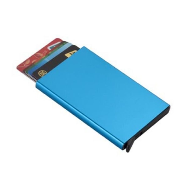 Smal kreditkortshållare för män och kvinnor plånbok Multifunktionell bankkortfodral-blå