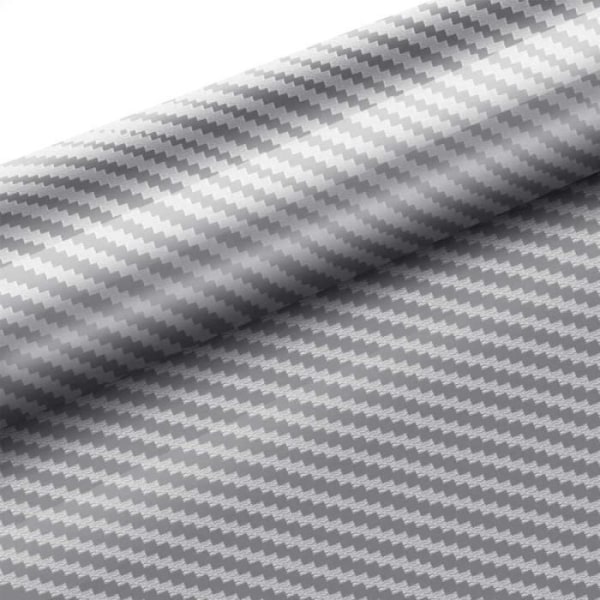 3M x 0,3M Silver Carbon Fiber Vattentät 6D Car Sticker Film Bil, dator, telefonfodral Pengar