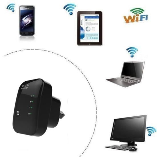 WiFi Repeater-förstärkare, 300 Mbps Repeater 2.4G WiFi Extender har AP/Repeater och WPS-funktion, med RJ45-nätverkskabel