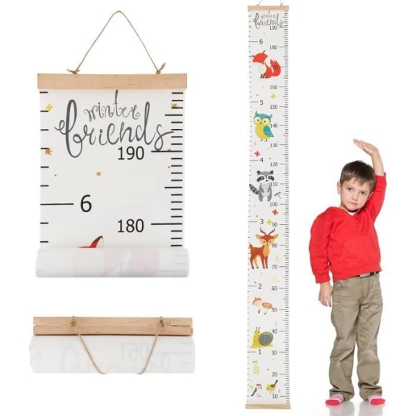 Dekorativa hängningar: barns tillväxtdiagram, babytillväxtdiagram, rumsdekorationer, tecknade djurdesigner
