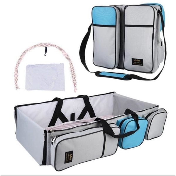 basics Baby resväska, blöjryggsäck med skötunderlägg för baby, vattentät skötväska, hopfällbar spjälsäng