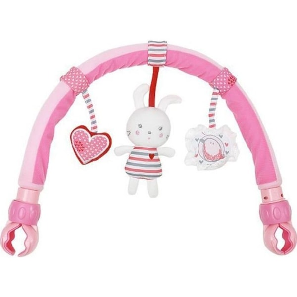 baby rosa kanin plysch barnvagn vagga barnvagn resebåge leksaksstång med skallra bb enhet