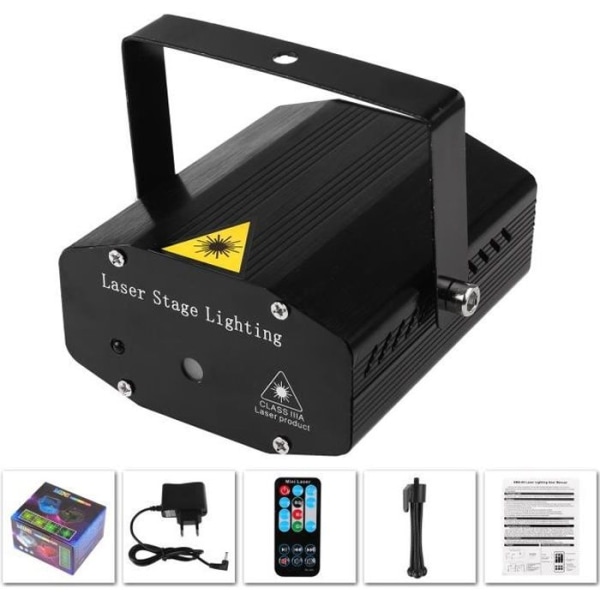 DJ Mini Club Disco Laser Light Stage Projektor, Laser Light Stage med fjärrkontroll