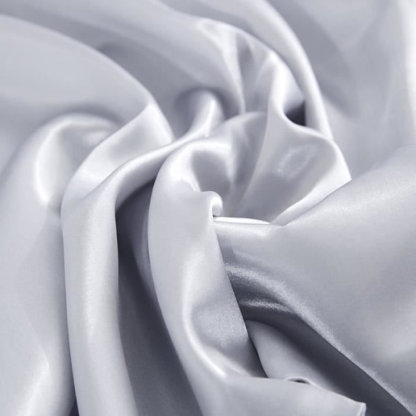 Imitation Silk Satin Örngott - för hår och hud - 2 stycken, Silvergrå, Standard 50x75cm