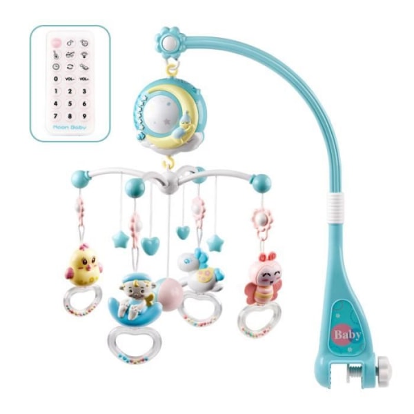 Baby Music Bed Bell Rattle Toy Bedside Bell Projection Baby Newborn Toy - Blå
