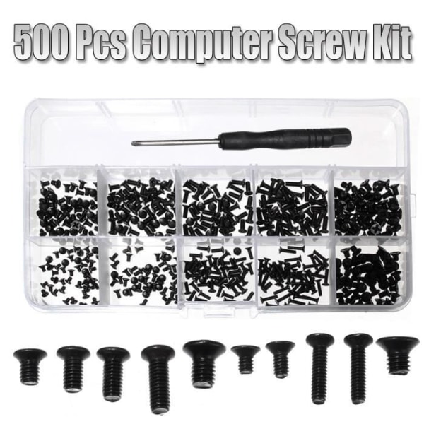 500st Universal Screws Box Kit Laptop Legering Stål För IBM HP Sony Dell Lenovo Samsung Med skruvmejsel Pengar