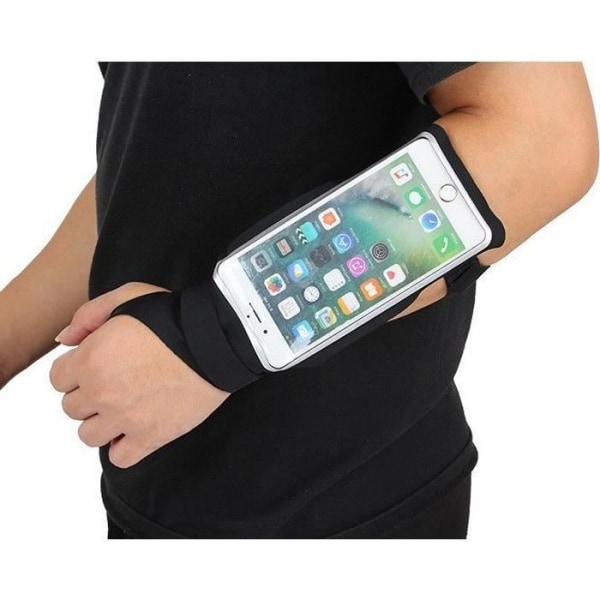 Sportarmband Armband för IPHONE 6-6S Smartphone Running Touch Cuff T4 (SVART)