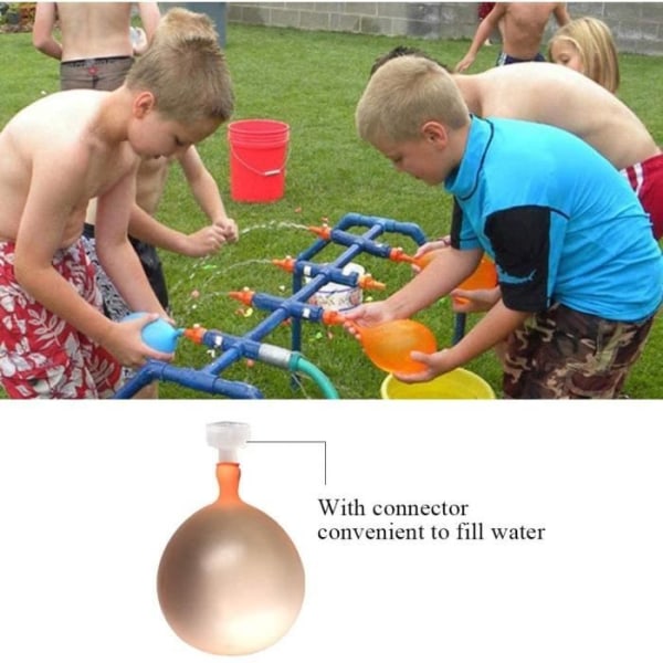 1000 PSC vattenballong, vattenbomb vattenballongsats, snabbfyllningsvattenballongbomb med 2 anslutningar, för pool, L
