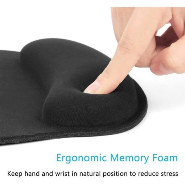 Ergonomisk musmatta och tangentbord handledsstöd, APERIL handledsstöd i Memory Foam, halkfri bas, vattentät