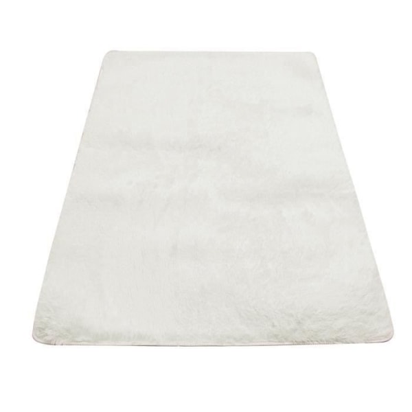 Shaggy White vardagsrumsmatta - Trendig - 160 x 230 cm - Syntet - Mjuk och ekologisk