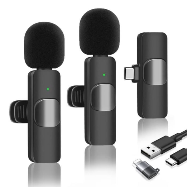 Trådlös Lavalier-mikrofon, Plug and Play trådlös mikrofon, Lavalier-mikrofon för iPhone/Taye-c