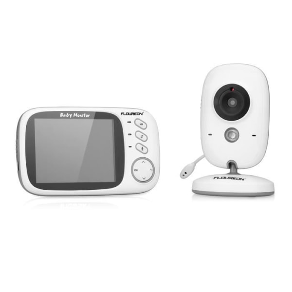 Floureon VB603 Digital Baby Monitor Baby Monitor 2,4 GHz LCD trådlös lyssningskamera - Vit