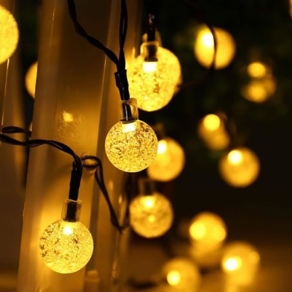 Solar String Lights 30 LED-bollar, 6,5 m mjuk tråd Vattentät belysningsdekoration för hem, trädgård-varm vit