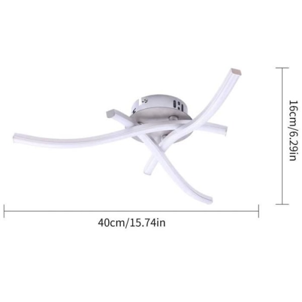 LED-takljus - böjd modern design takljus ljuskrona lampa med 3 ST vågade ljus för vardagsrummet sovrum (varm vit Vit varm